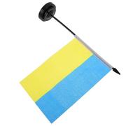 GATHINESS Drapeau Ukrainien de Table avec Hampe en Fer et Tissu Polyester, Design Compact et Élégant, pour Bureau ou École, Usage Polyvalent Facile à Assortir