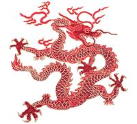 GATHINESS Écusson Thermocollant Dragon Grand Format Rouge à Broder, Patch Décoratif pour Vêtements, Appliques et Embellissements Diy, Transfert Textile pour Réparation et Personnalisation
