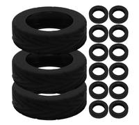 GATHINESS Embouts pour Pieds de Valise en Silicone Noir 16pcs, Housse à roulettes Silencieuse et Résistante pour Roues de Valise Spinner, pour Voyages d'affaires