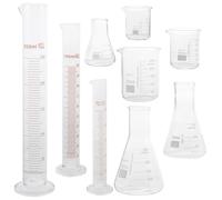 GATHINESS Ensemble de Verrerie de Laboratoire en Verre 9pcs Bouteilles Coniques 50-250ml Haute Résistance la Température pour Applications Scientifiques