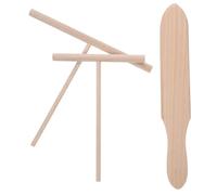 GATHINESS Ensemble D'outils pour Crêpes en Bois 3pcs Design Ergonomique et Facile à Nettoyer, Spatule et Rateau pour Fabrication de Crêpes à Domicile