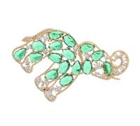 GATHINESS Épingle à Revers Accessoire Élégant Éléphant Vert en Cuivre, Bijou Décoratif Luxueux pour Mariage et Fête pour Costume et Paquet