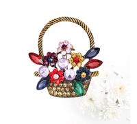 GATHINESS Épingle Épingle Clip Décorative Robuste Panier de Fleurs avec Cristaux Vintage en Alliage Saint-valentin pour Femmes
