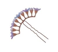 GATHINESS Épingles à Cheveux Fleuries Violettes Légères en Alliage et Verre, Accessoires Élégants pour Mariage et Traditions Anciennes, Fixation Cheveux Épais et Bouclés