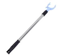 GATHINESS Fourchette Télescopique Noire en Acier Inoxydable et Plastique, Perche Réglable 58-90 Cm, Outil Polyvalent et Lisse pour Atteindre Vêtements à Domicile