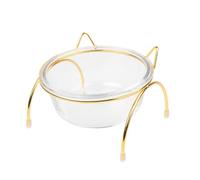 GATHINESS Gamelle Surélevée Inclinée en Verre 1,2 L pour Chat et Chien, Bol Orthopédique sur Support Haut, Bol de Protection du Cou Adapté à L’Alimentation et L’hydratation des Animaux