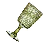 GATHINESS Gobelet en Verre Vert 300ml à Relief Style Européen Rétro Élégant, Facile à Nettoyer et Stable, pour Boissons et Fêtes Réutilisable
