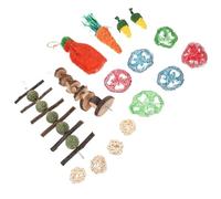 GATHINESS Jouets à Mâcher Favorisent l'exercice Plaisir Quand Ils sont Seuls 16pcs en Bois Naturel Accessoires pour Petits Animaux pour Hamster et Écureuil