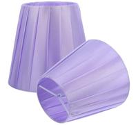 GATHINESS Lot de 2 Abat-jours Plissés en Tissu Violet à Clipser pour Lampes de Table et Lampadaires, Petit Abat-jour Décoratif en Tissu et Fer, Accessoire D’éclairage Intérieur pour Salon