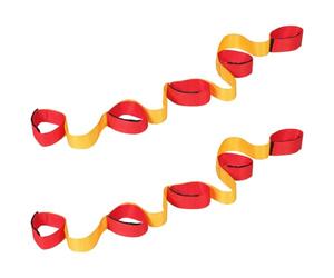 GATHINESS Lot de 2 Bandes Élastiques pour Jambes 5 Personnes, Polyester Résistant à l'usure, Couleurs Vives Jaune et Rouge, Accessoires de Jeu D'équipe pour Entraînement Collectif