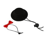 GATHINESS Lot de 2 Couvre-Chefs pour Petits Animaux - Chapeau Noir en Tissu Confortable Nœud Rouge Ajustable - Accessoires Photo Festifs pour Hamster, Chinchilla, Cochon D’Inde, Hérisson