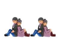 GATHINESS Lot de 2 Figurines de Couples Miniatures en Résine Écologique, Décorations Micro-Paysage pour Gâteau DIY, Accessoires Non Comestibles pour Décoration de Fête et Couleur Aléatoire