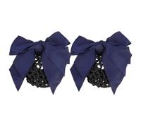 GATHINESS Lot de 2 Filets à Chignon Bleu en Tissu Nœud Papillon, Maintien Fort pour Dames et Infirmières Lors D’occasions Formelles ou Décontractées