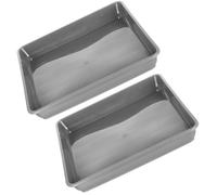 GATHINESS Lot de 2 Plateaux Carrés pour Pot de Fleurs 40 Cm en Plastique Gris, Base de Récupération d'eau Résistante aux Intempéries, Soucoupe pour Plante de Balcon et Bonsaï,