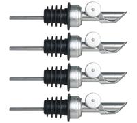 GATHINESS Lot de 4 Verseurs D'huile en Acier Inoxydable Bouchons Décoratifs Argentés, Faciles à Utiliser, pour Bouteille D'huile Cuisine et Robinet à Vin de Bar