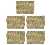 GATHINESS Lot de 5 Tapis d'herbe Naturelle Tissée pour Petits Animaux Lit Tissé pour Lapin Hamster Cochon d'Inde Tapis de Lit Solide Odeur Accessoire Litière pour Cage de Rongeur