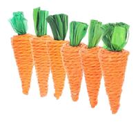 GATHINESS Lot de 6 Jouets à Mâcher pour Hamster et Petits Animaux Radis Tissé en Paille Végétale 10 CM Naturel pour Dents Stimulation et Divertissement Quotidien