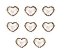 GATHINESS Lot de 8 Boutons de Couture en Alliage 23 Mm Forme Cœur Perle Noire Résistante la Décoloration pour Vêtements Manteaux Hauts Projets DIY