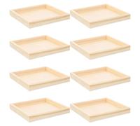 GATHINESS Lot de 8 Plateaux en Bois Naturel pour Puzzles 3D à 9 Cubes Plateaux Carrés Montessori 123X123 CM Organisateurs de Puzzles Portables pour Loisirs Créatifs et Rangement de
