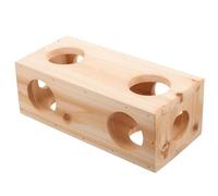 GATHINESS Maison Tunnel pour Hamster en Bois, Dix Ouvertures, Beige | Accessoire pour Chinchilla et Petits Animaux, Repos en Cage, Finition Poli, Réutilisable, Facile à Installer