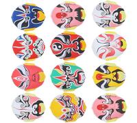 GATHINESS Masques Floqués de L'opéra Chinois 12pcs en Plastique Léger pour Fêtes et Événements Cosplay Style Traditionnel Décoratif Plusieurs styles