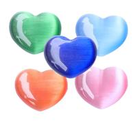 GATHINESS Mellow Stones Décoration en Pierre Énergétique Cœur 5pcs Pierre Naturelle Unique Non Décolorée Résistante pour Contemplation et Bureau Plusieurs Styles