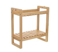 GATHINESS Meuble de Salle de Bain en Bois Marron à 2 Niveaux pour Rangement Stable et Maximiser l'espace Au-Dessus des Toilettes, pour Salle de Bain Compacte