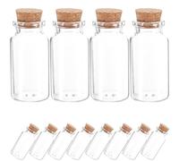 GATHINESS Mini Bocaux en Verre et Matériaux Verre et Chêne 25ml 12 avec Bouchons en Liège Étanchéité pour Décoration pour Thé et Bonbons