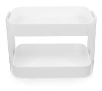 GATHINESS Organisateur de Cosmétiques à 2 Niveaux en PP Blanc, Étagère de Table Double Couche pour Rangement Maquillage Multifonction sur Bureau ou Coiffeuse