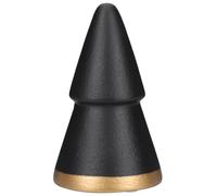 GATHINESS Ornement de Noël Sapin Géométrique en Céramique pour Bureau | Texture Soignée, Base Dorée, Style Classique et Moderne, Décoration Compacte pour Comptoirs et Rebords