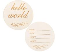 GATHINESS Panneau de Naissance Bébé en Bois Marron, 2pcs, Accessoire Photo Minimaliste pour Nouveaux Parents et Souvenirs de Naissance