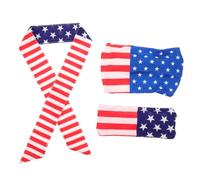GATHINESS Patriotique Drapeau Américain Bandeau de Sport Léger, 3 Pièces | Polyester à Séchage Rapide, Absorbe la Sueur, pour 4 Juillet et Célébrations Extérieures