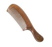 GATHINESS Peigne à Cheveux Sculpté pour Coiffer Cheveux Bouclés et Frisés en Bois de Pêcher Double Face Surface Lisse Détente Musculaire pour Femmes