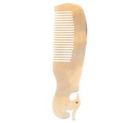 GATHINESS Peigne en Corne de Bœuf Naturel Poignée Lisse à Gravure Simple Face pour Massage Doux Cuir Chevelu et Soin des Cheveux Couleur Aléatoire