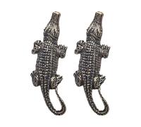 GATHINESS Pendentif Crocodile en Laiton Massif, Lot de 2 Pièces