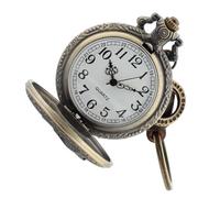 GATHINESS Pendentif Montre de Poche Rétro en Alliage Mouvement de Haute Précision, Cuir Pleine Fleur, Style Antique pour Mariage et Saint-Valentin