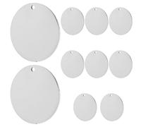 GATHINESS Pendentifs en Acier Inoxydable Ronds 3 CM Lot de 10, Médailles Identification 1,2 MM, Étiquettes Vierges pour Colliers Animaux de Compagnie