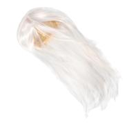 GATHINESS perruque pour hommes perruque lisse longue droite blanche en fibre haute température pour personnages anciens homme texture confortable et usage facile