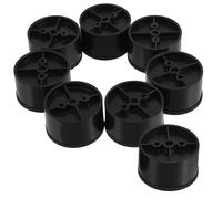 GATHINESS Pieds de Meuble Noir 8 Pièces Réglables en Plastique Ronds | Stabilité Renforcée, Format Compact, Usage sur Sols Durs, pour Ateliers, Sièges et Postes de Travail