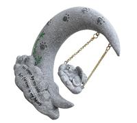 GATHINESS Pierre Commémorative en Résine pour Chat, Pierre Commémorative, Forme de Lune, Intérieur et Jardin, Objet de Mémoire Réconfort