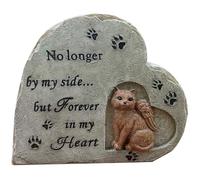 GATHINESS Pierre Commémorative pour Chat en Résine Statue d'ange de Cœur Décor Jardin Extérieur Solide Monument Funéraire pour Animaux de Compagnie Souvenir pour Chats Décédés Ornement