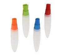 GATHINESS Pinceaux à Badigeonner en Silicone à Queue Pointue, Lot de 4 Pièces Multicolores, Brosse à Huile Multifonction pour Barbecue Cuisine, Accessoires de Cuisson Résistants et Souples,