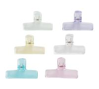 GATHINESS Pinces à Reliure Fixation Rapide et Organisée en Plastique Transparent 6pcs Clips de Rangement de Documents pour Bureau et École des Papiers et Carnets