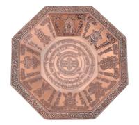 GATHINESS Plaque Sacrificielle Octogonale en Fer pour Cérémonies Religieuses, Plat Feu Anti-âge et Résistant la Décoloration, Décoration Raffinée pour Rituels Bouddhistes