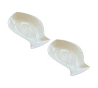 GATHINESS Plateau de Conservation des Aliments en Céramique Blanc Forme Poisson 2pcs, Facile à Nettoyer et Pratique pour Restaurants et Familles