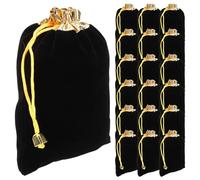 GATHINESS Pochettes à cordon en velours noir bordé d'or, 20 pièces, doublure lisse, pour chaînes et pendentifs, adaptées aux détaillants et à un usage quotidien