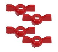 GATHINESS Poignée de Vanne 8x6mm Rouge 4 Pièces en Alliage D'aluminium | Format Aile, Trou Plat 8x6 MM, Pose Facile, pour Tige de Robinet et Maintenance