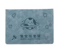GATHINESS Porte-certificat de Naissance Étanche, Étui pour Certificat de Naissance en Cuir Pu Bleu, Léger, pour Documents Importants et Souvenirs de Bébé, Voyage et Rangement
