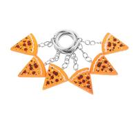 GATHINESS Porte-clés Nourriture Pizza en Résine Orange, Lot de 6 Pièces, Forme Pizza Réaliste, Accessoire pour Décoration et Fête