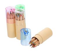 GATHINESS Porte-crayons de couleur 4 sets mini avec taille-crayon, matériel en bois, idéal pour artistes et enfants en t ateliers d'art